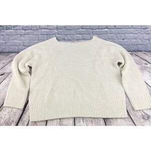 Chelsea28  White Ribbed Sweater Square Neck  Sparkly Size Size XXL NWT